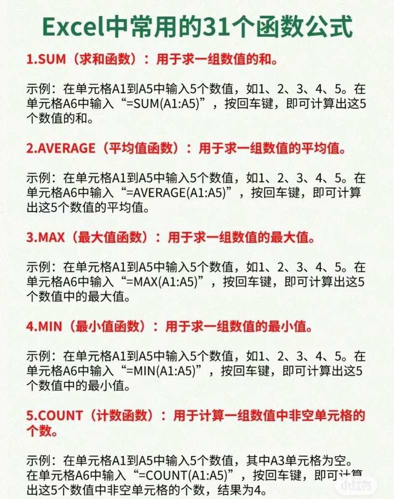 excel公式基础知识大全（excel公式讲解）