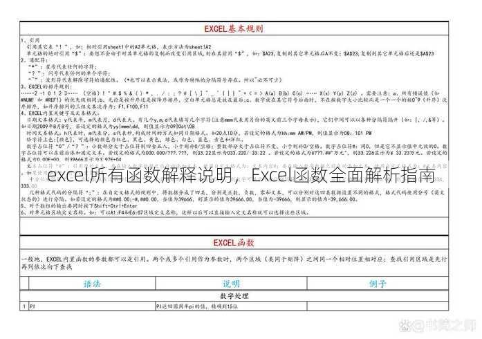 excel所有函数解释说明