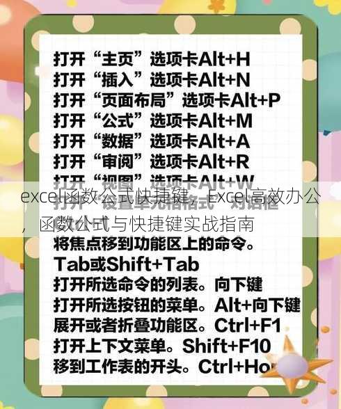 excel函数公式快捷键
