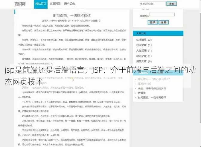 jsp是前端还是后端语言