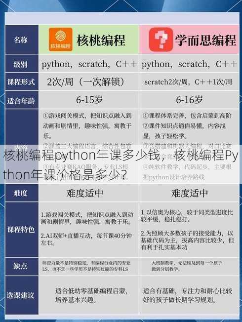 核桃编程python年课多少钱