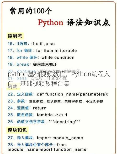 python基础视频教程