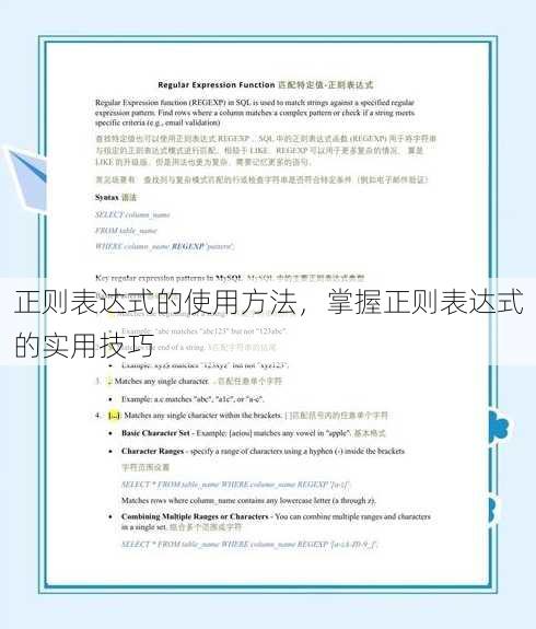 正则表达式的使用方法