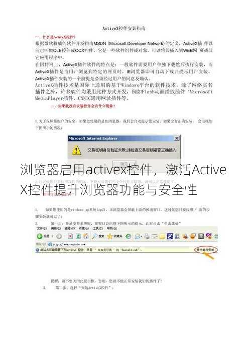 浏览器启用activex控件