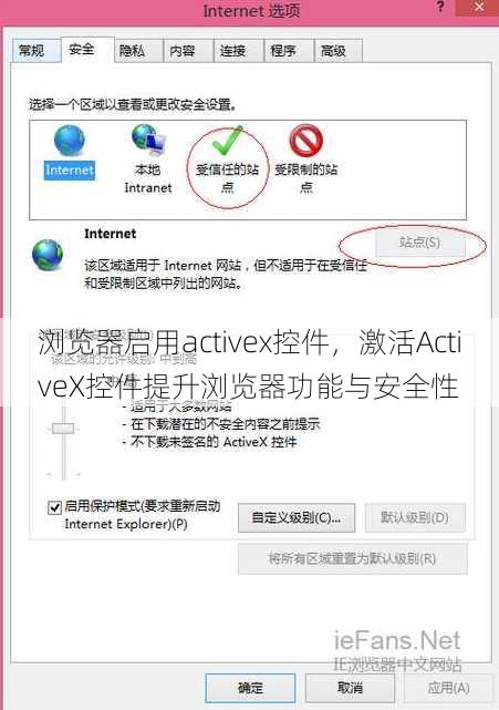 浏览器启用activex控件