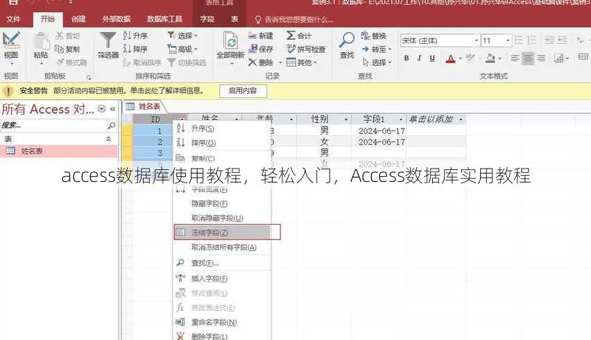 access数据库使用教程