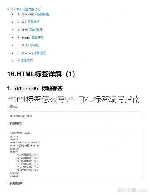 html标签怎么写