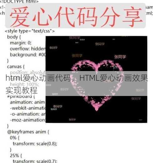 html爱心动画代码