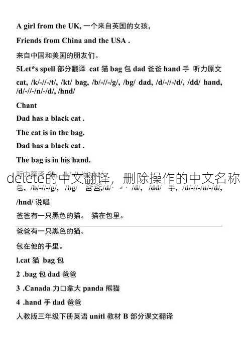 delete的中文翻译