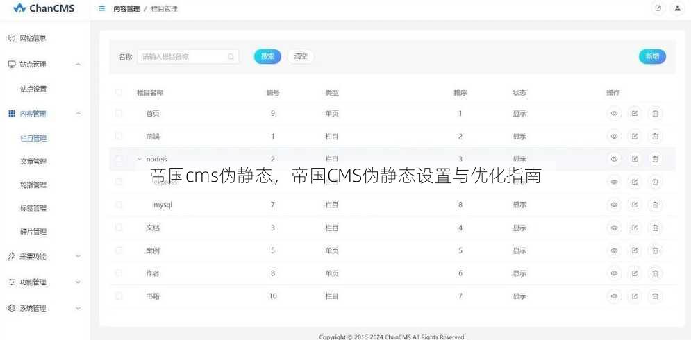 帝国cms伪静态