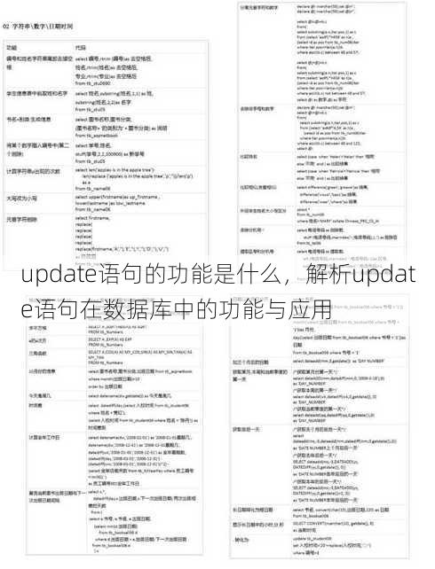 update语句的功能是什么