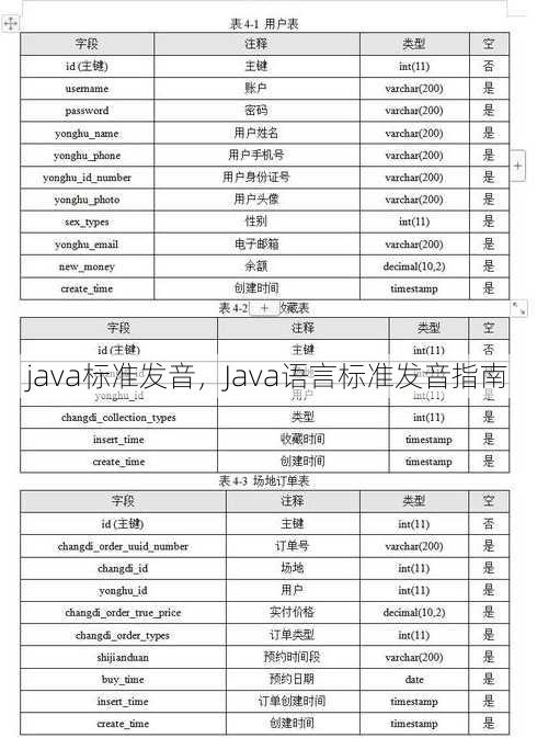java标准发音