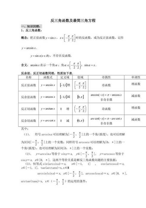 反三角函数怎么计算（三角函数是什么）