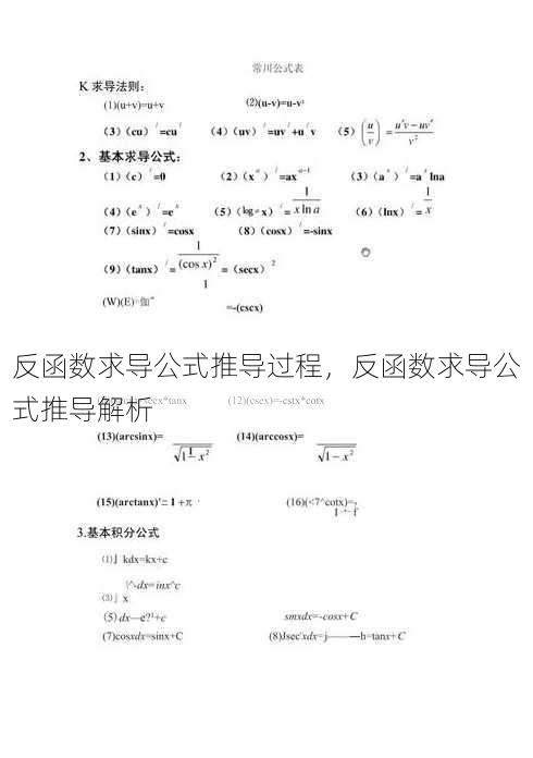 反函数求导公式推导过程
