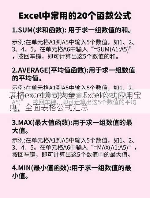 表格excel公式大全