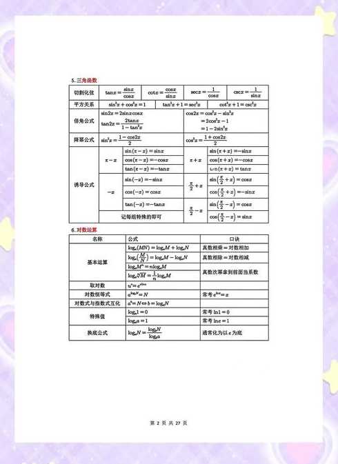 对数函数公式大全高中（对数函数公式高中数学）