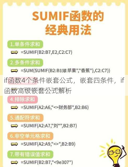 if函数4个条件嵌套公式