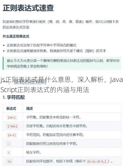 js正则表达式是什么意思