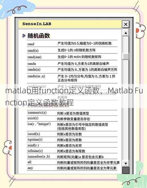 matlab用function定义函数