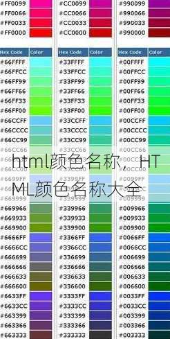 html颜色名称