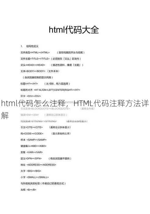 html代码怎么注释