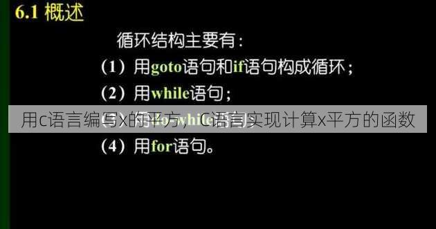 用c语言编写x的平方