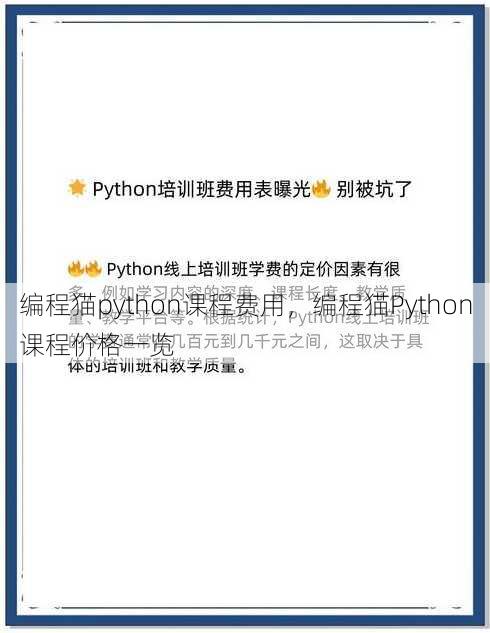编程猫python课程费用