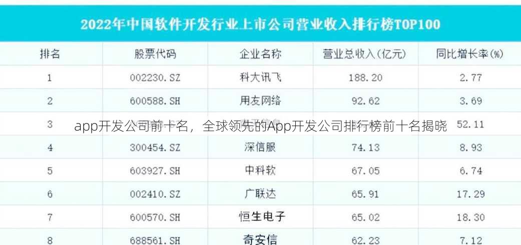 app开发公司前十名