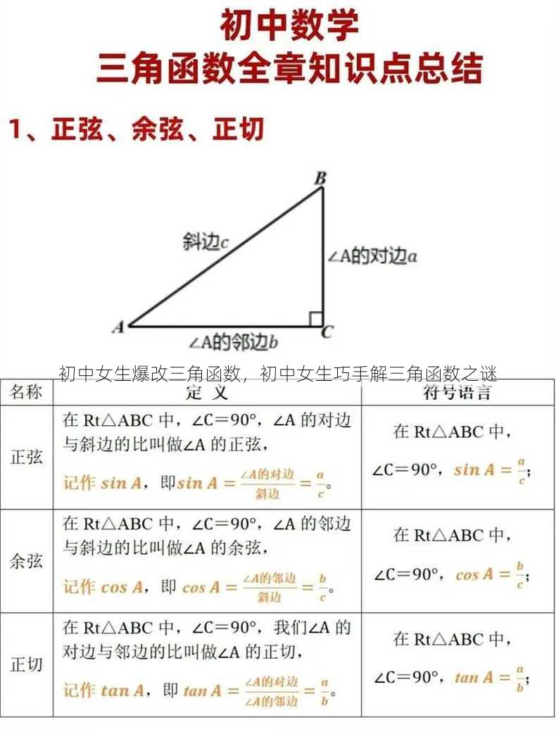 初中女生爆改三角函数