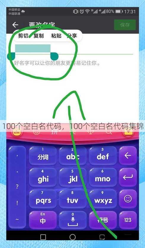 100个空白名代码