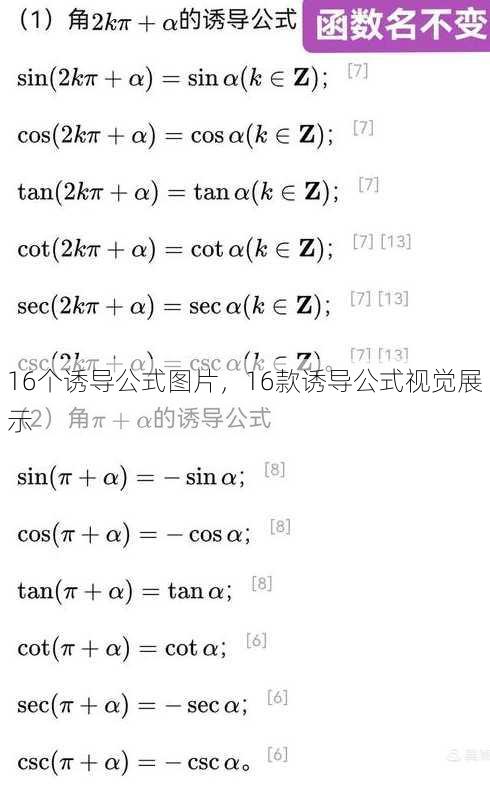 16个诱导公式图片