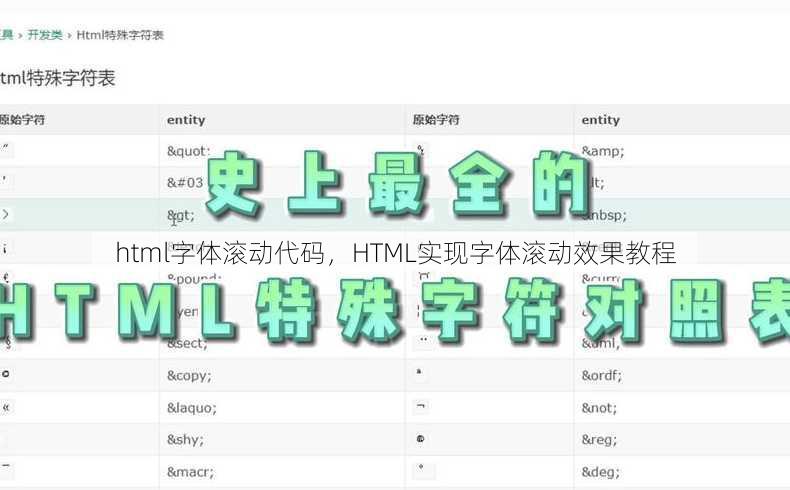 html字体滚动代码