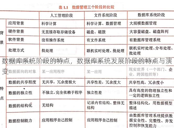 数据库系统阶段的特点