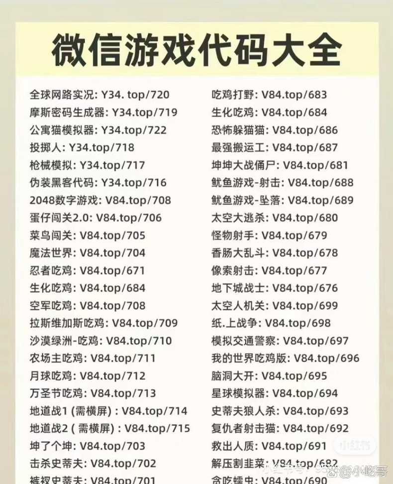 好玩的游戏代码（好玩的游戏代码吃鸡）