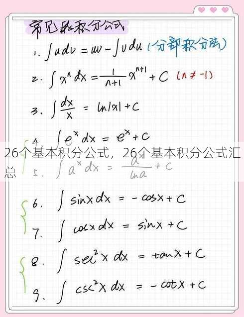 26个基本积分公式