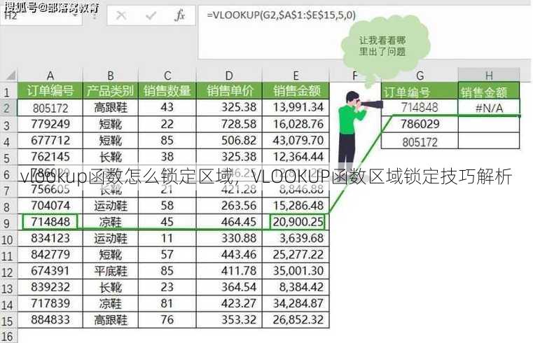 vlookup函数怎么锁定区域