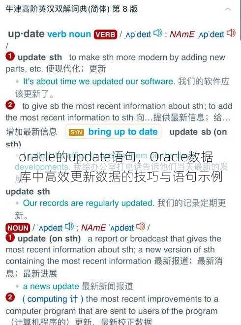 oracle的update语句