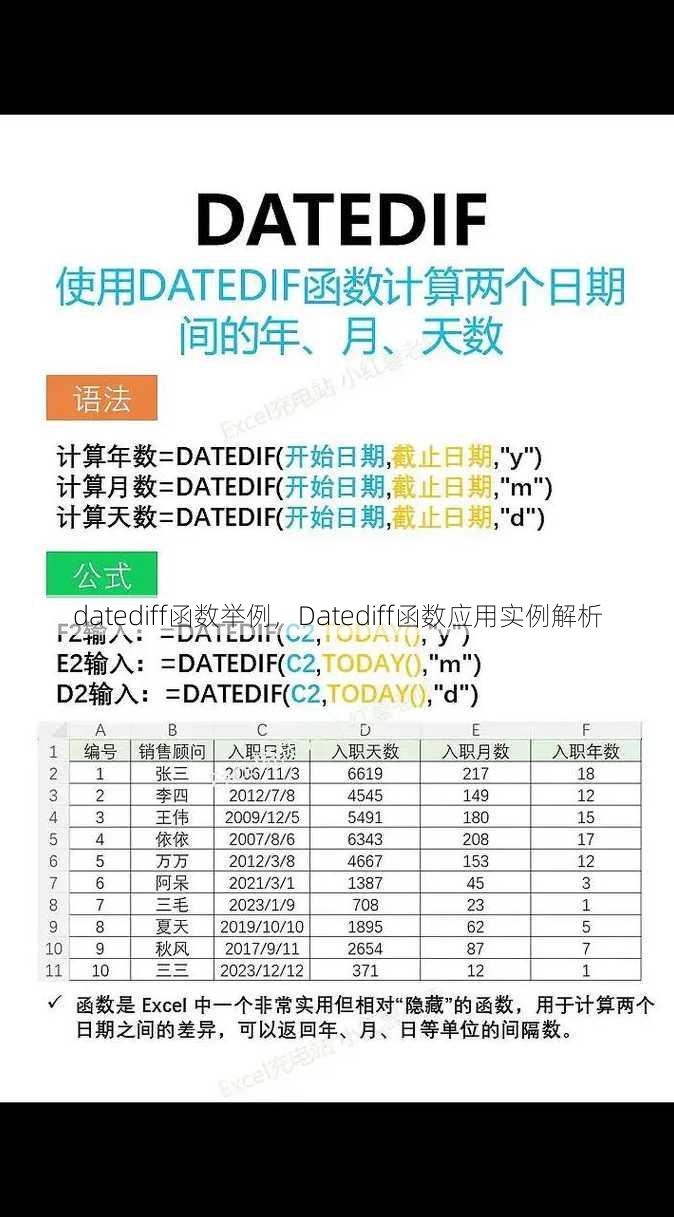 datediff函数举例