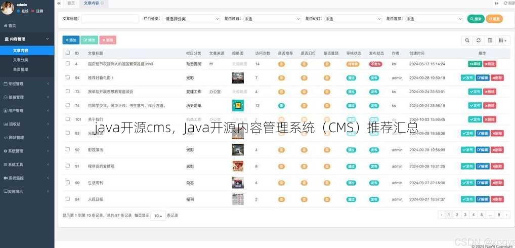 java开源cms