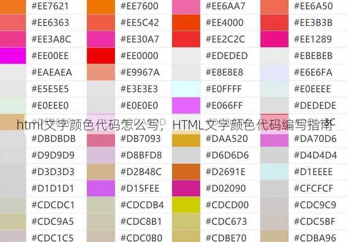 html文字颜色代码怎么写