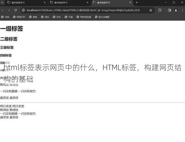 html标签表示网页中的什么