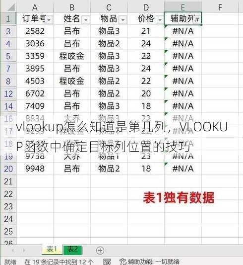 vlookup怎么知道是第几列