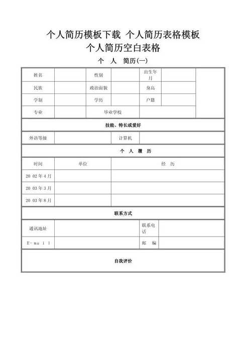 html表单个人简历（html表单制作个人简历）