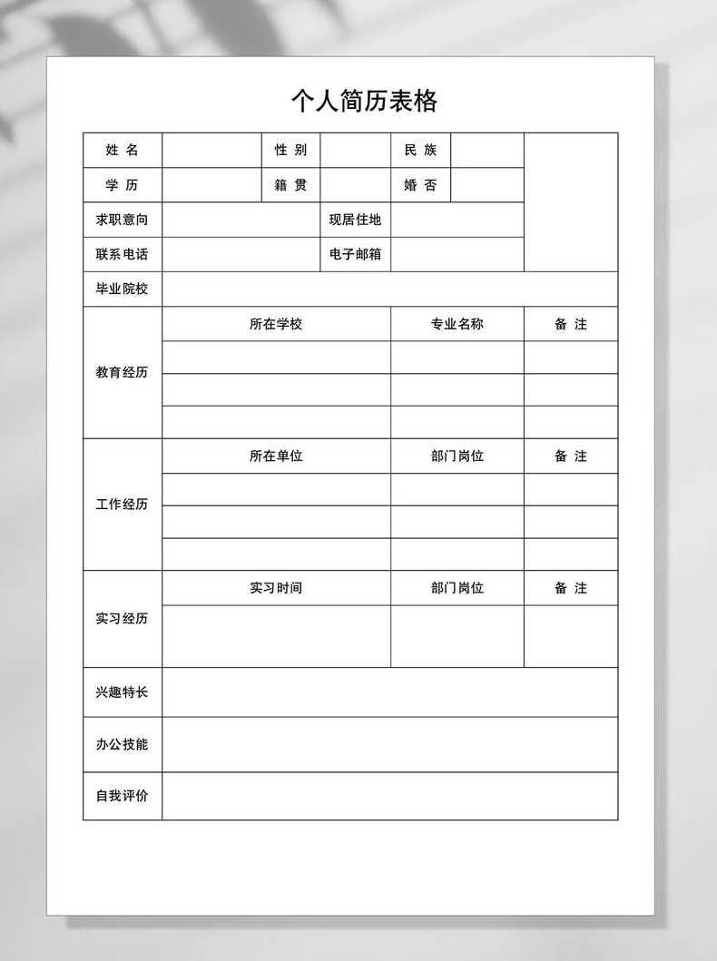 html表单个人简历（html表单制作个人简历）