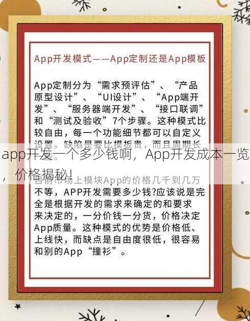 app开发一个多少钱啊