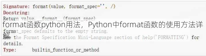 format函数python用法
