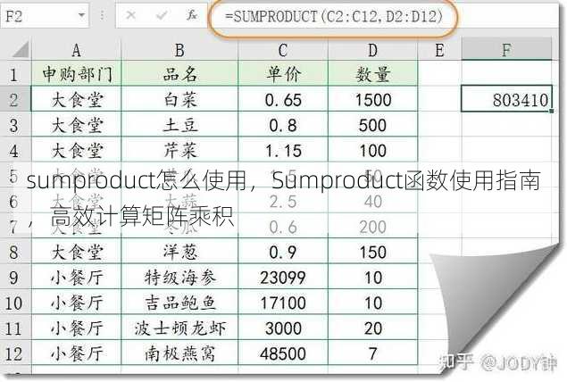 sumproduct怎么使用