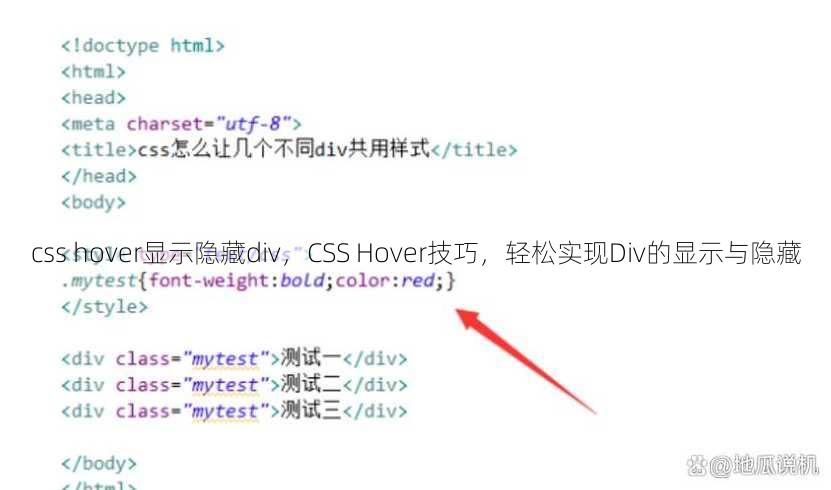 css hover显示隐藏div