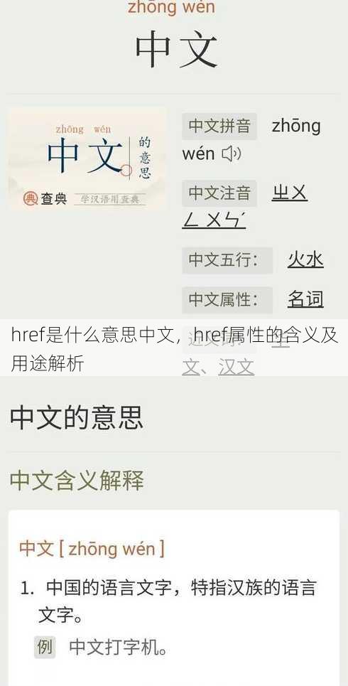 href是什么意思中文