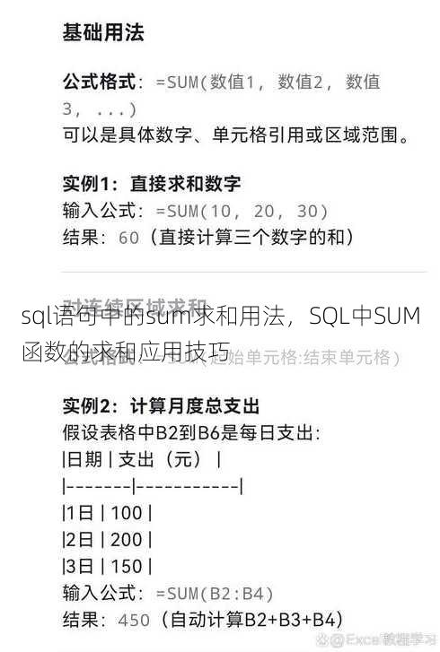 sql语句中的sum求和用法